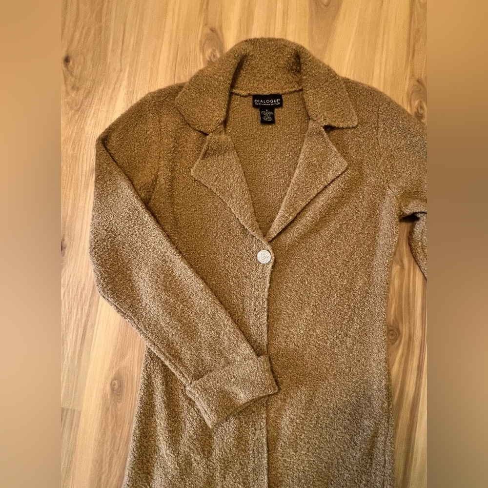 Brown Dialogue Women’s Long Cardigan Small